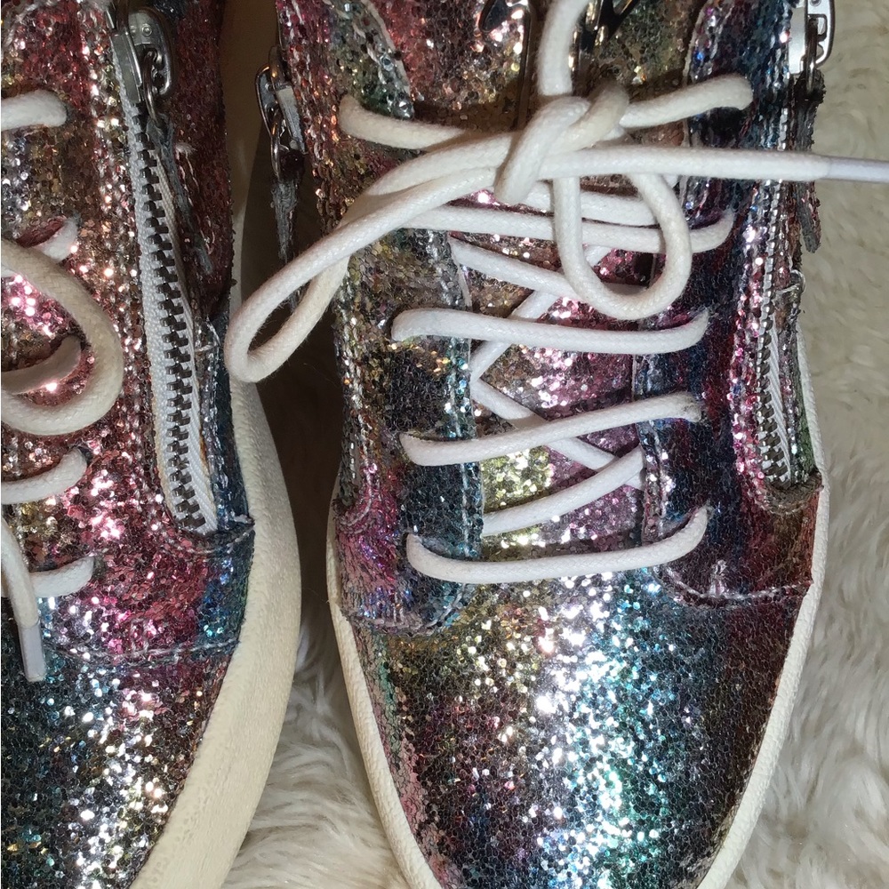 Giuseppe zanotti sparkle lace up sneakers size 9 - Picture 8 of 8